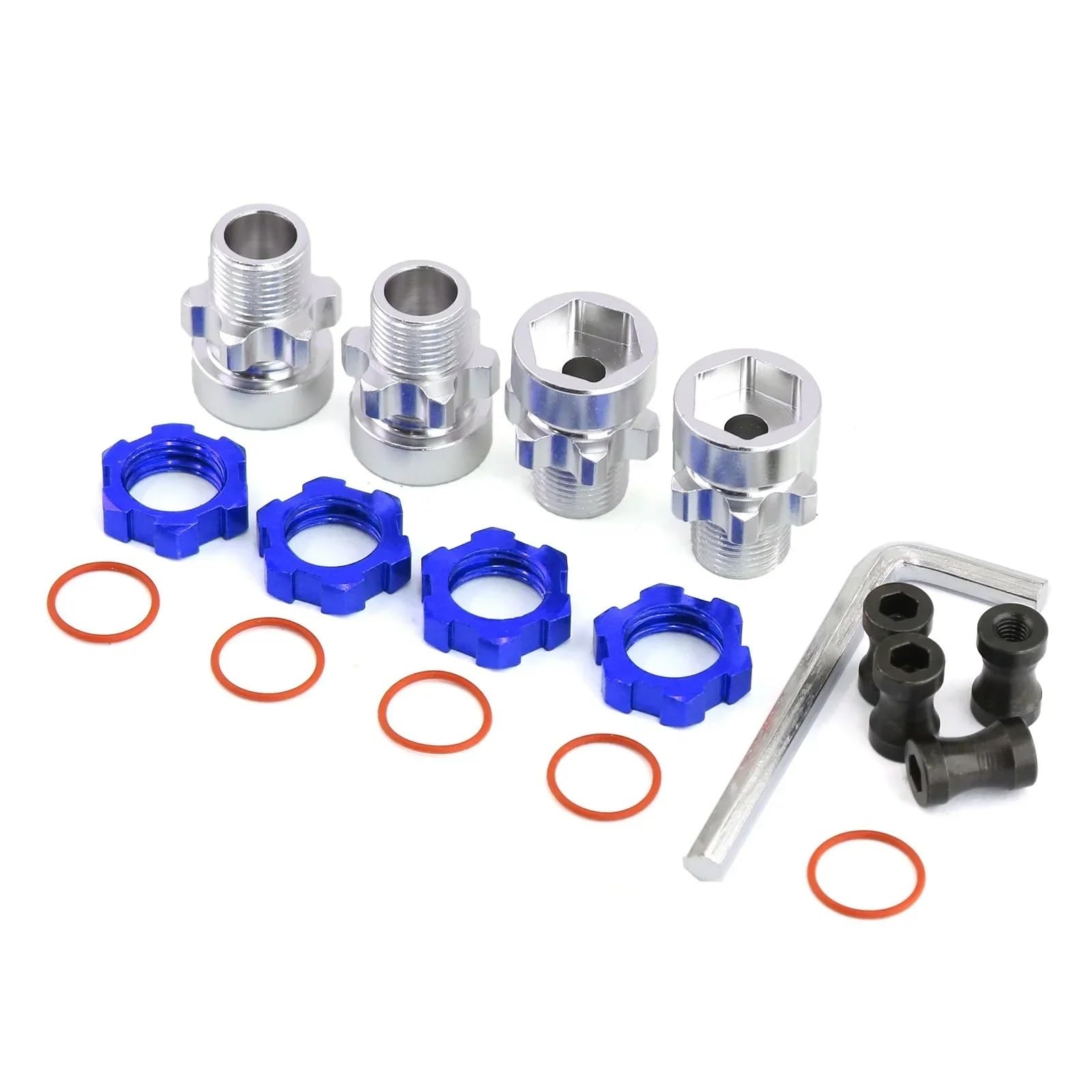 YONMFRDS RC Autoteile Für Traxxas 1/10 Für Slash Für Rustler Für Stampede 2WD 4X4 Metall 12mm Bis 17mm Keil Rad Hex Hub Adapter RC Auto Upgrade Teile(Blue) von YONMFRDS