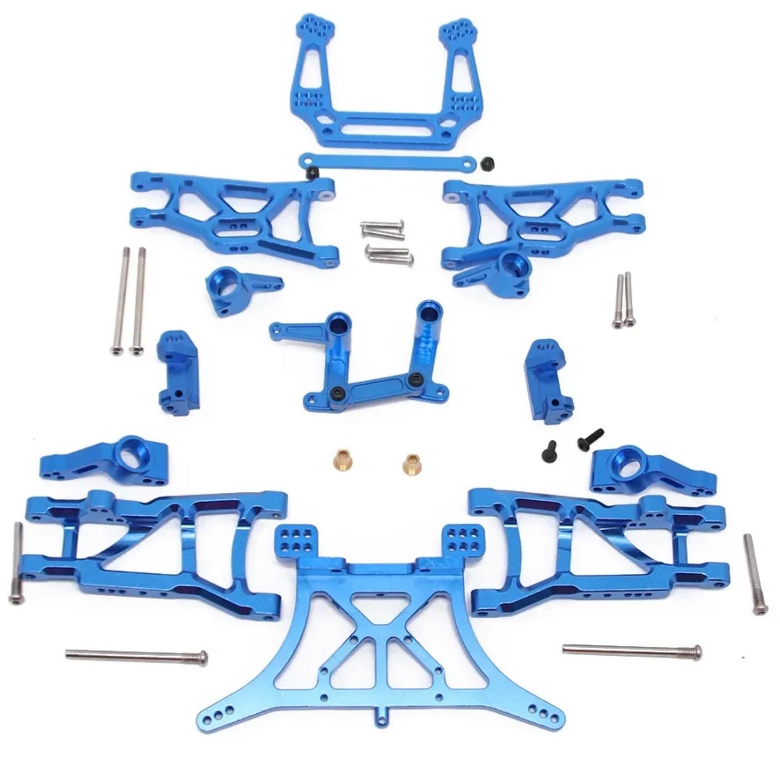 YONMFRDS RC Autoteile Für Traxxas Für Slash 2WD Für VXL 1/10 Metall Suspension Arm Schock Turm Lenkung Block Upgrades Teile Kit RC Auto Geändert Zubehör(Blue) von YONMFRDS