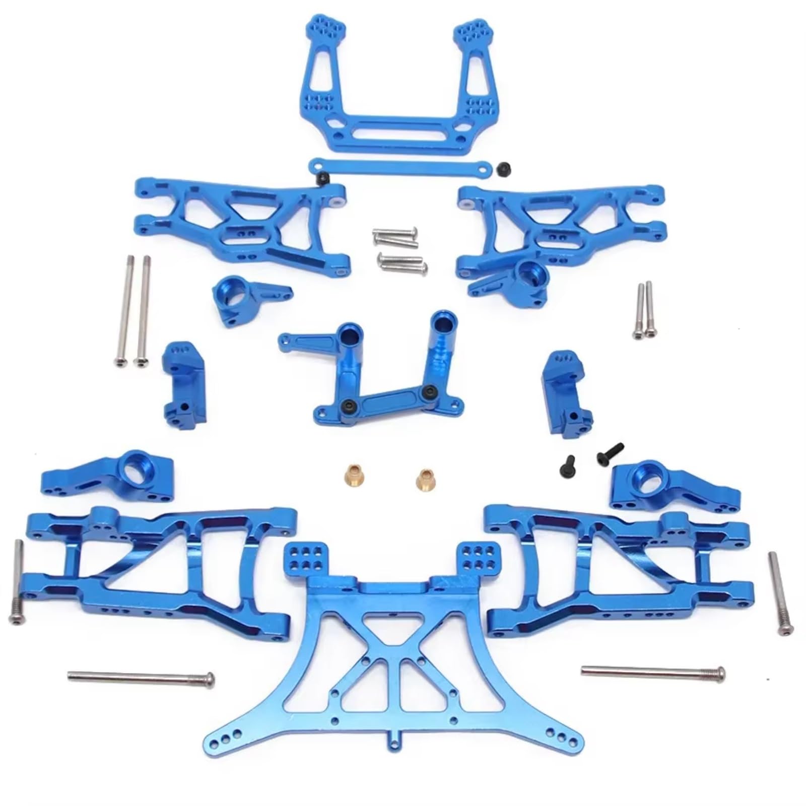 YONMFRDS RC Autoteile Für Traxxas Für Slash 2WD Für VXL 1/10 Metall-Upgrade-Teilesatz Querlenker Stoßdämpfer Lenkblock RC-Autoersatzzubehör(Blue) von YONMFRDS