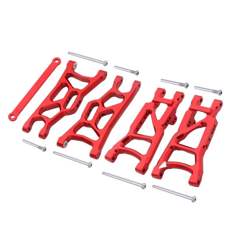 YONMFRDS RC Autoteile Für Traxxas Für Slash Für 2WD Für VXL Für Nitro Für Slash Für Rustler Für Raptor 1/10 Metall Vorne Hinten Suspension Arm Set RC Auto Upgrades Teile(Red) von YONMFRDS