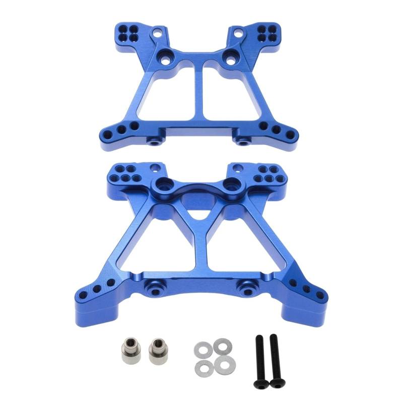 YONMFRDS RC Autoteile Für Traxxas Für Slash Für Stampede 4X4 Für VXL 1/10 Metall Vorne Und Hinten Schock Turm 6838 6839 RC Auto Upgrades Teile Zubehör(Blue) von YONMFRDS