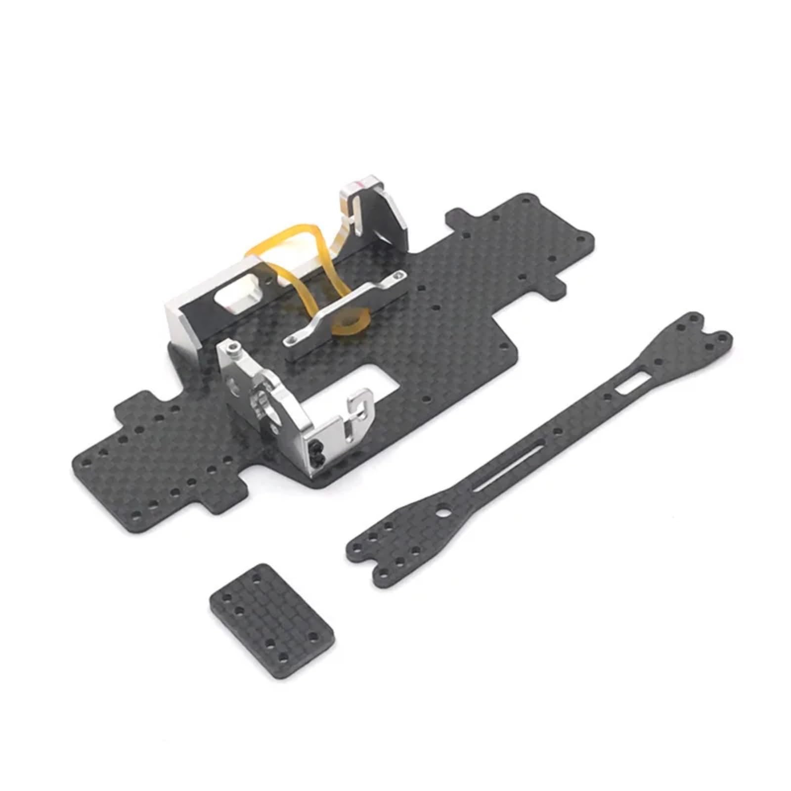 YONMFRDS RC Autoteile Für WLtoys 1/28 K969 K979 K989 K999 P929 P939 284131 284010 RC Auto Metall Upgrade Teile Carbon Faser Grundplatte Motor Halterung Batterie Halterung(Silver) von YONMFRDS