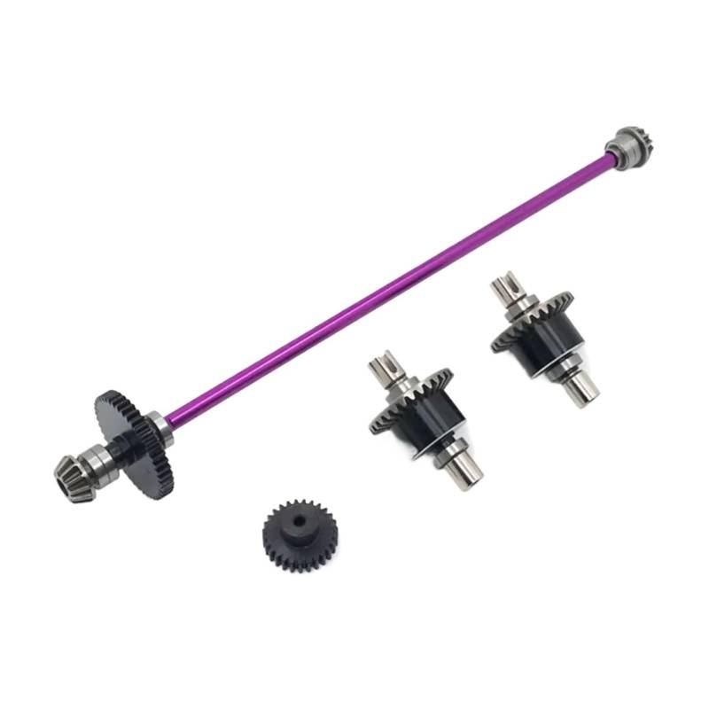 YONMFRDS RC Autoteile Für WLtoys 124017-16-18-19 124010 1/12 RC Auto Metall Upgrade Teile Differential Zentrale Shift Montage Motor Zähne Reduktion Getriebe(Purple) von YONMFRDS