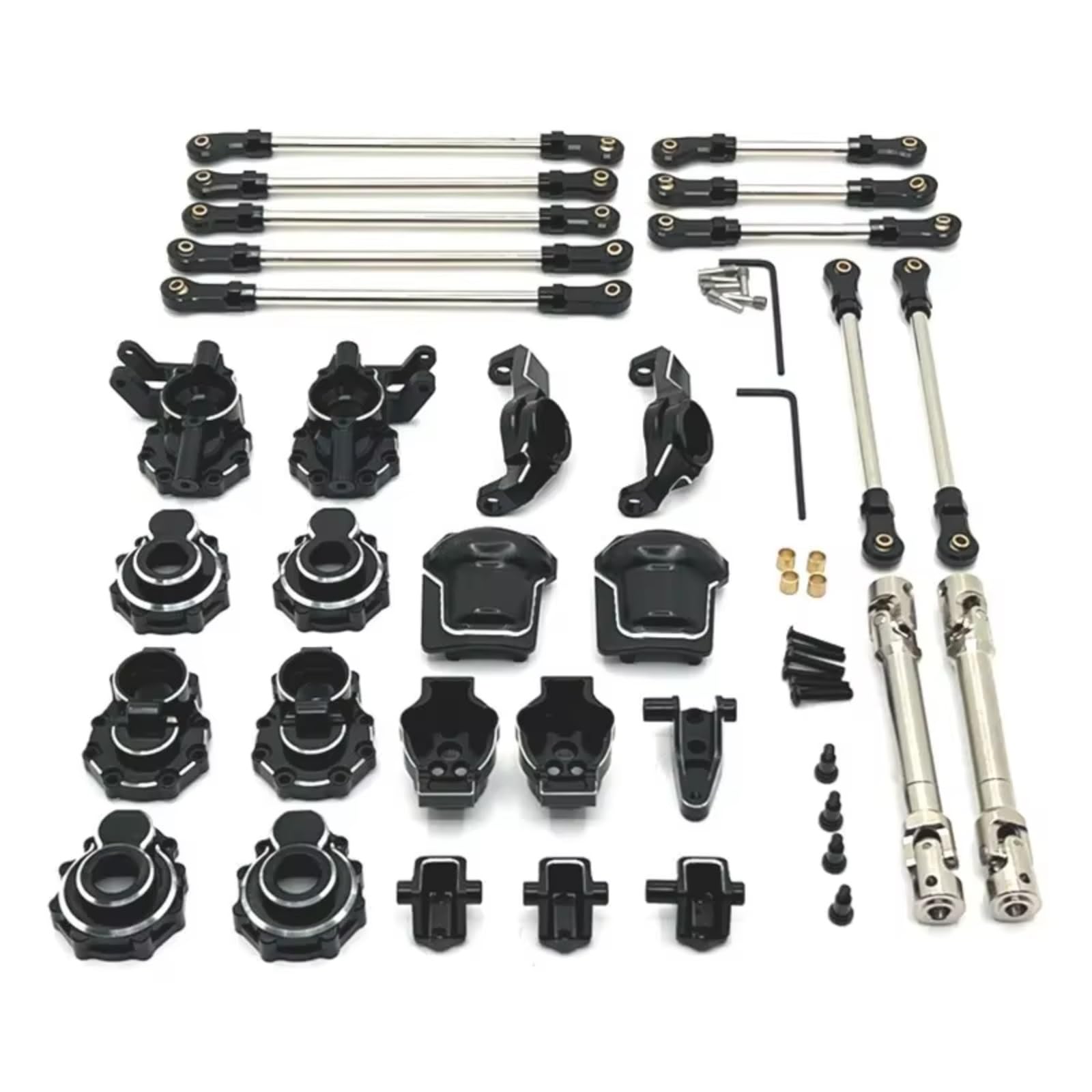 YONMFRDS RC Autoteile Für WLtoys Für 104006 104010 104020 104026 Vordere Hintere Achse Lenkung Pull Stange Cup C Für Sitzstab -Befestigungskomponenten Antriebswellen(Black) von YONMFRDS