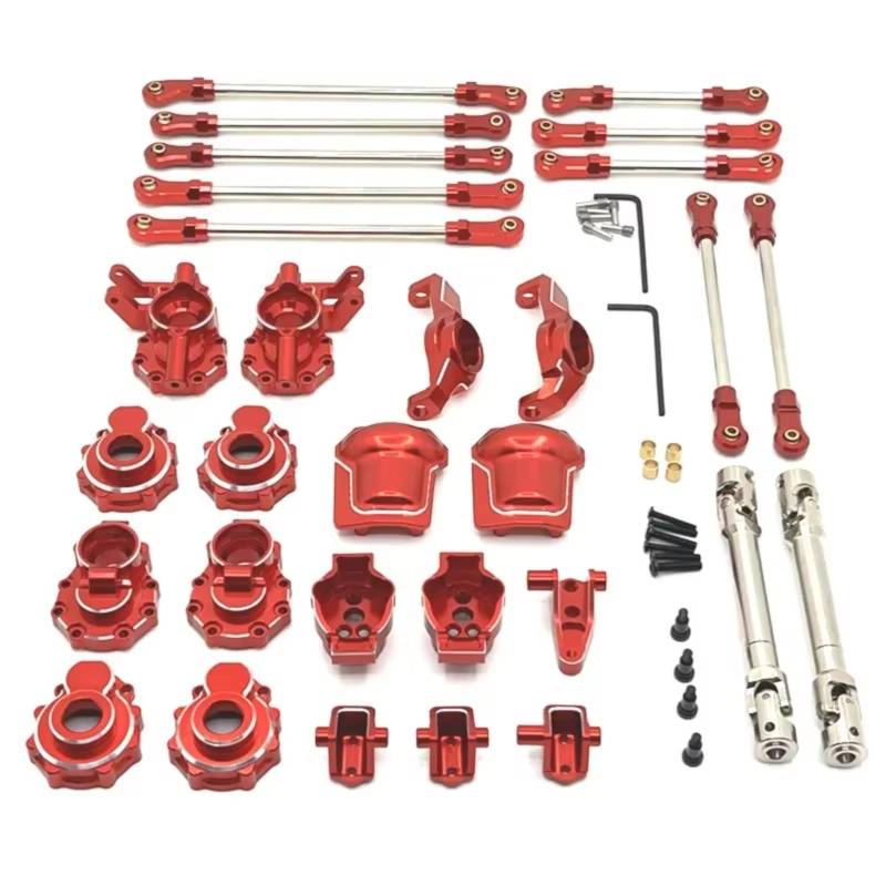 YONMFRDS RC Autoteile Für WLtoys Für 104006 104010 104020 104026 Vordere Hintere Achse Lenkung Pull Stange Cup C Für Sitzstab -Befestigungskomponenten Antriebswellen(Red) von YONMFRDS