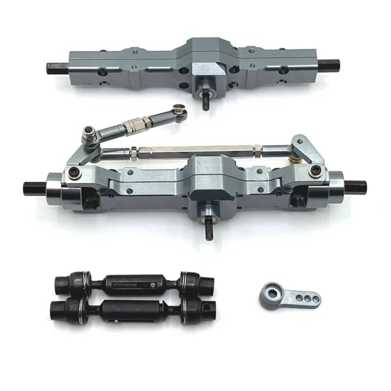 YONMFRDS RC Autoteile Für WPL 1/10 C74 1/16 C14 C24 C34 C44 C54 B14 B24 RC Auto Metall Vorne Hinterachse Und Antriebswelle Servo Arm Set Upgrade Teile Zubehör(Titanium) von YONMFRDS