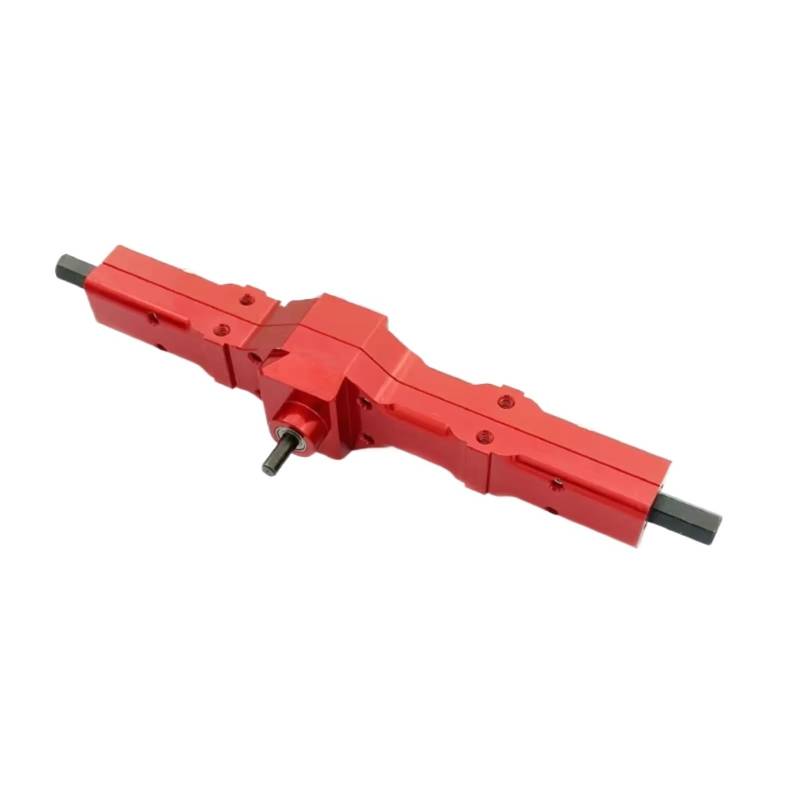 YONMFRDS RC Autoteile Für WPL D12 C14 C24 C24-1 B14 B24 B36 Metallgetriebe-Hinterachse Mit Stahlgetriebe Für Mini-Truck-Upgrade Modifizierte Teile Ersatzteile(Red) von YONMFRDS