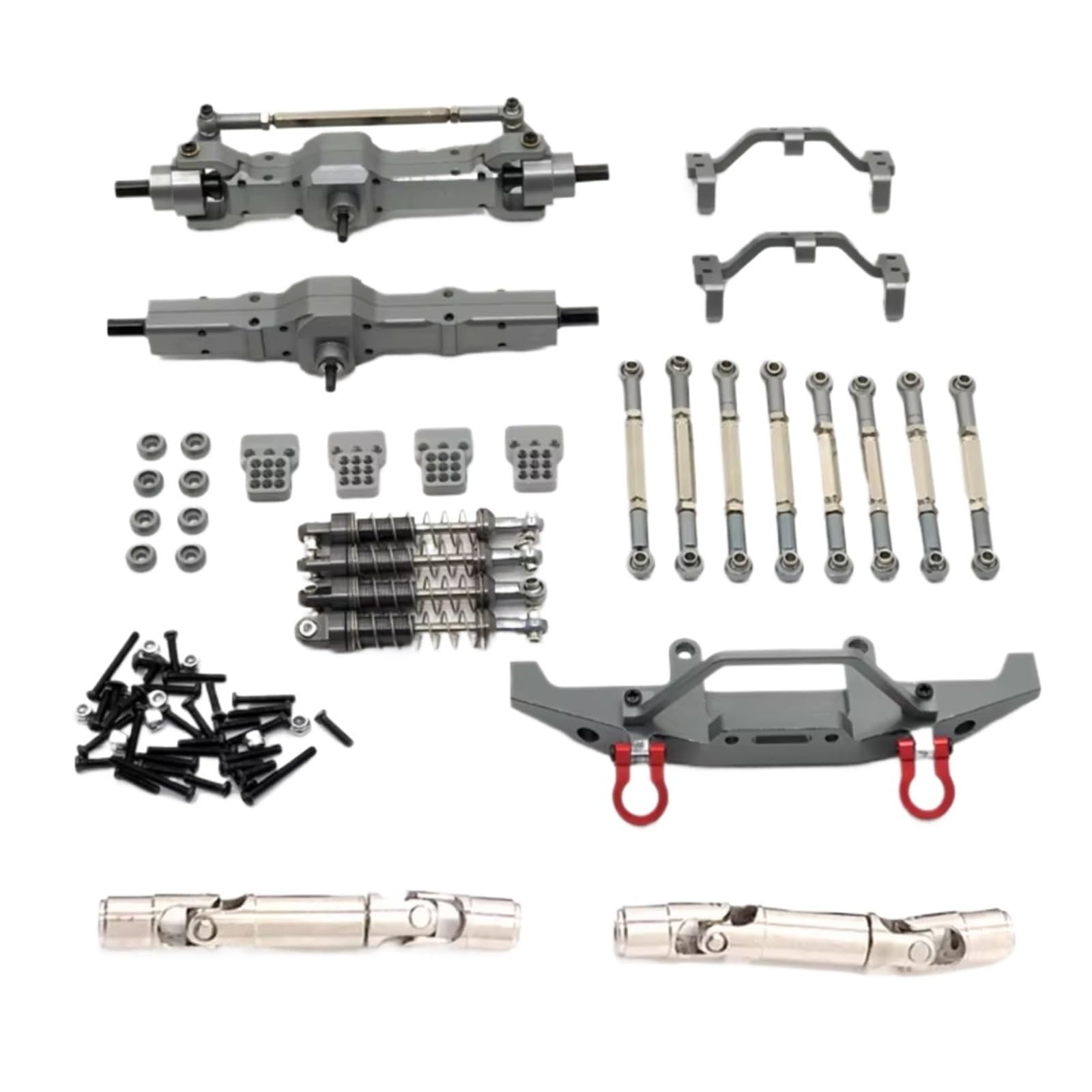 YONMFRDS RC Autoteile Für WPL Für C14 Für C24 Für C24-1 1/16 Metall Vorder- Und Hinterachse Für Chassis Verbindungsstange Zugstangenhalterung Stoßdämpfersatz RC Auto Upgrade Teile ﻿(Titanium) von YONMFRDS