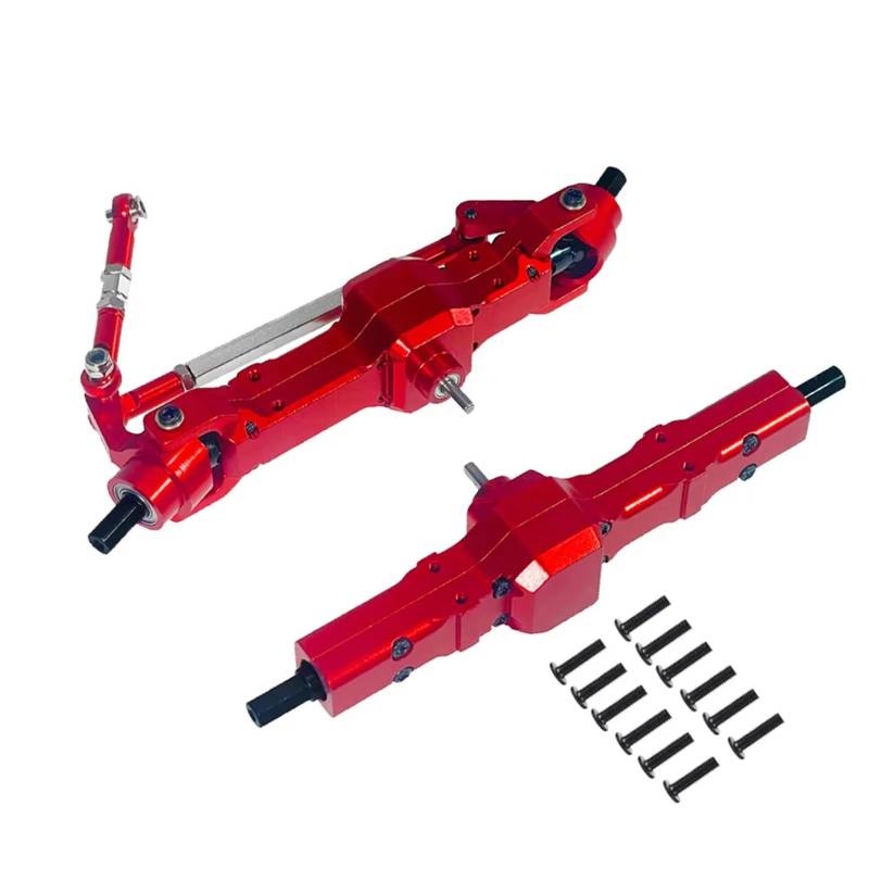 YONMFRDS RC Autoteile Für WPL Für C14 Für C24 Für Feiyu Für JJRC 1/16 Fernbedienung Auto Metall Upgrade Modifizierte Teile Metallbrücke Insgesamt RC Zubehör(Red) von YONMFRDS