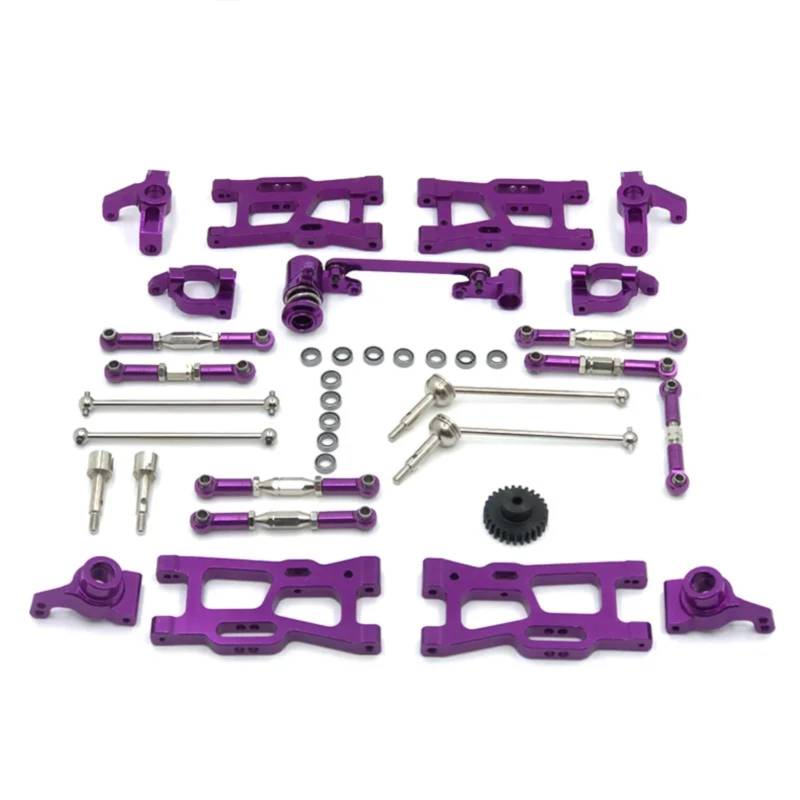 YONMFRDS RC Autoteile Für Wltoys 1/12 124016 124017 124018 124019 1/14 144001 Antriebswelle Zugstange Für Schaukel Arm Lenkung Metall Kit RC Auto Teile Upgrade(Purple) von YONMFRDS