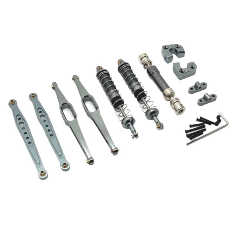 YONMFRDS RC Autoteile Für Wltoys 124006 12423 12427 12428 12429 1/12 Metall Upgrade Teile Kit Antriebswelle Stoßdämpfer Längslenker RC Auto Zubehör(Gray) von YONMFRDS