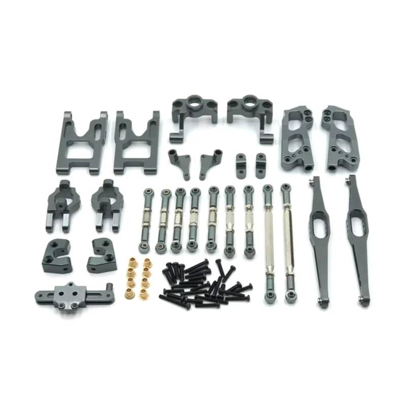 YONMFRDS RC Autoteile Für Wltoys 12423 12427 12428 12428-ABC Für FY-01 FY-02 FY-03 1/12 Metall Für Schaukel Arm Link Stange Lenkung Block RC Auto Upgrade Teile Kits(Grey) von YONMFRDS