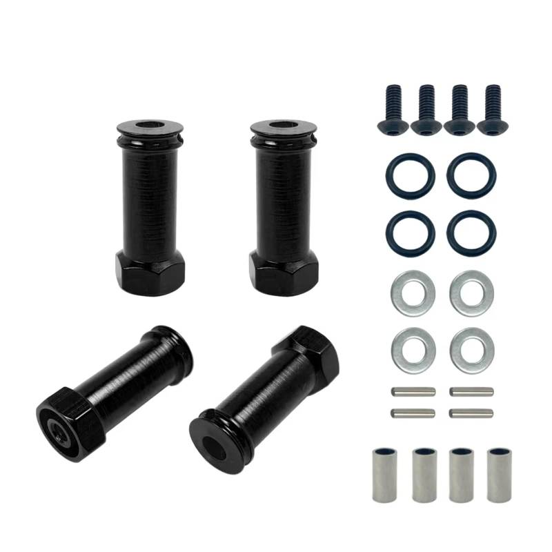 YONMFRDS RC Autoteile Für Wltoys 144001 124019 A959 1 Satz 30-mm-Adapter, Erweiterter Combiner-Koppler 12-mm-Rad-Sechskant-Nabenantriebsadapter RC-Autoteile(Black) von YONMFRDS