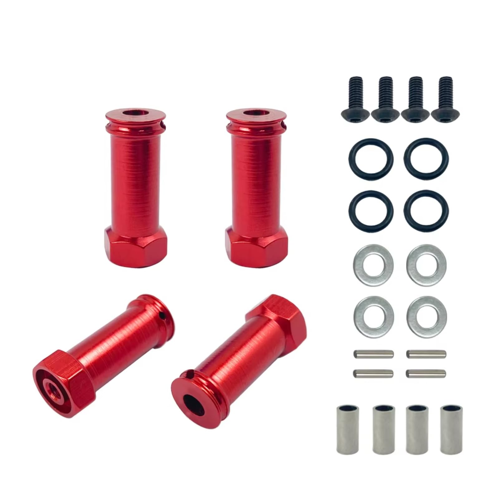 YONMFRDS RC Autoteile Für Wltoys 144001 124019 A959 1 Satz 30-mm-Adapter, Erweiterter Combiner-Koppler 12-mm-Rad-Sechskant-Nabenantriebsadapter RC-Autoteile(Red) von YONMFRDS