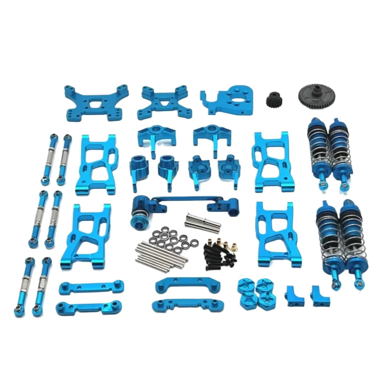 YONMFRDS RC Autoteile Für Wltoys 144001 144002 144010 124017 124019 Metall-Upgrade-Teile-Umbausätze Für Schwingarm-Stoßdämpfersatz RC-Autozubehör(Blue) von YONMFRDS