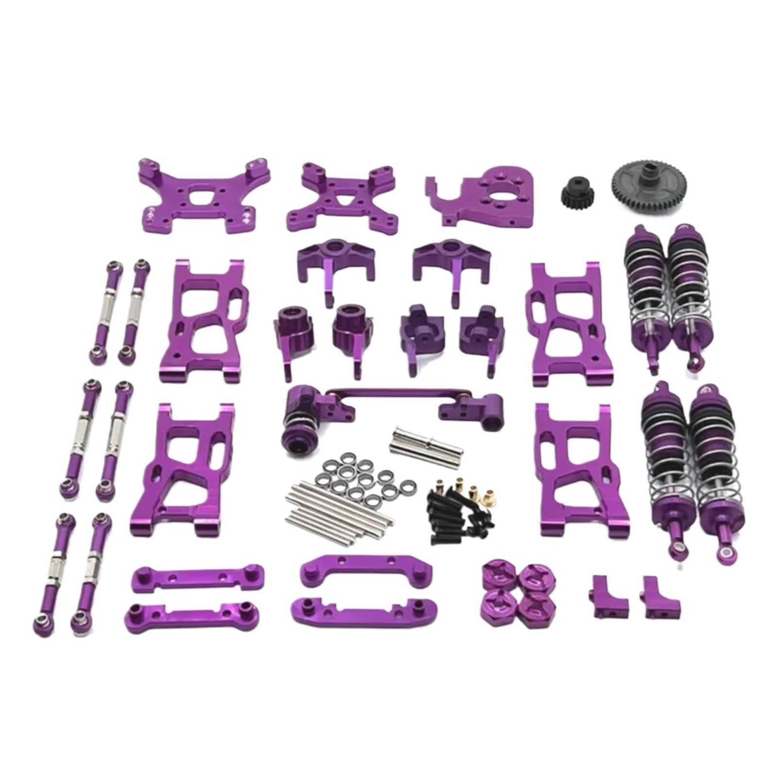 YONMFRDS RC Autoteile Für Wltoys 144001 144002 144010 124017 124019 Metall-Upgrade-Teile-Umbausätze Für Schwingarm-Stoßdämpfersatz RC-Autozubehör(Purple) von YONMFRDS