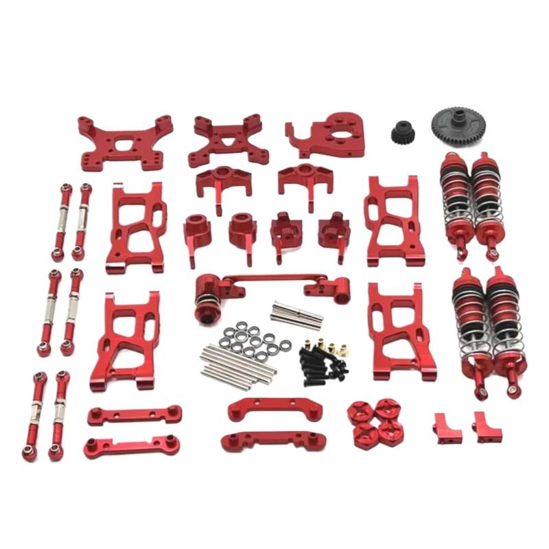 YONMFRDS RC Autoteile Für Wltoys 144001 144002 144010 124017 124019 Metall-Upgrade-Teile-Umbausätze Für Schwingarm-Stoßdämpfersatz RC-Autozubehör(Red) von YONMFRDS