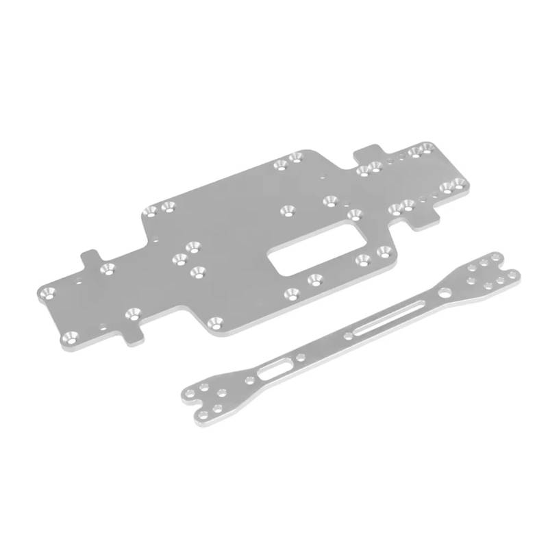 YONMFRDS RC Autoteile Für Wltoys 284161 284010 284131 K989 K979 K969 1/28 Metall Für Chassis Bodenplatte Und Zweite Bodenplatte RC Auto Upgrade Teil(Silver) von YONMFRDS