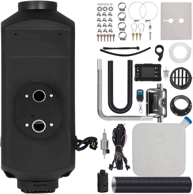 24V 8KW Diesel Luftheizung, Diesel Standheizung mit LCD-Monitor und Fernbedienung, Aluminiumgehäuse, 10L Tank, für Anhänger, Boot, Wohnwagen (8KW, 12V) von YOPOIY