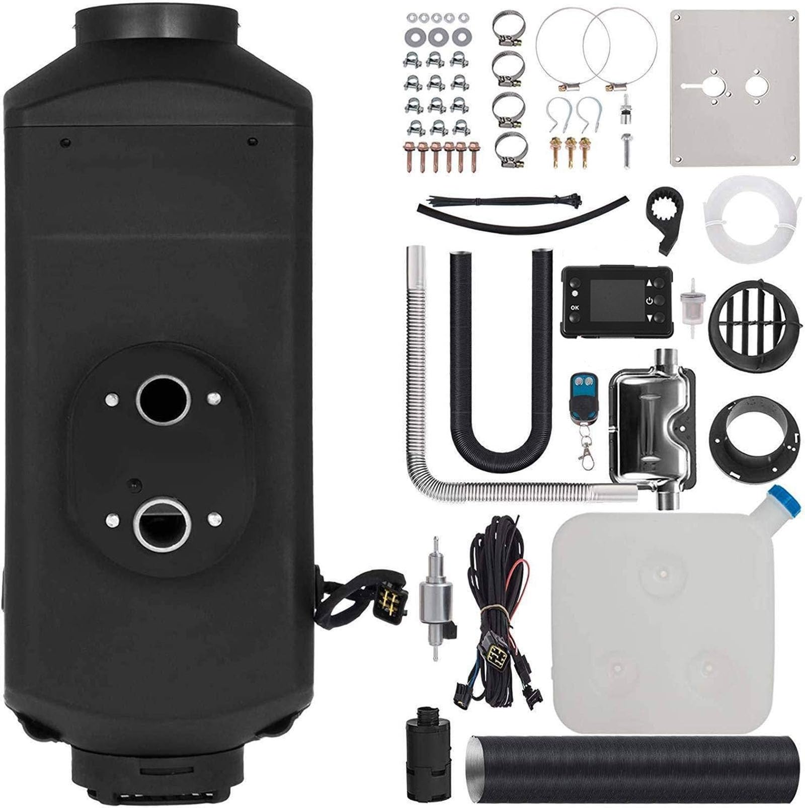 24V 8KW Diesel Luftheizung, Diesel Standheizung mit LCD-Monitor und Fernbedienung, Aluminiumgehäuse, 10L Tank, für Anhänger, Boot, Wohnwagen (8KW, 24V) von YOPOIY