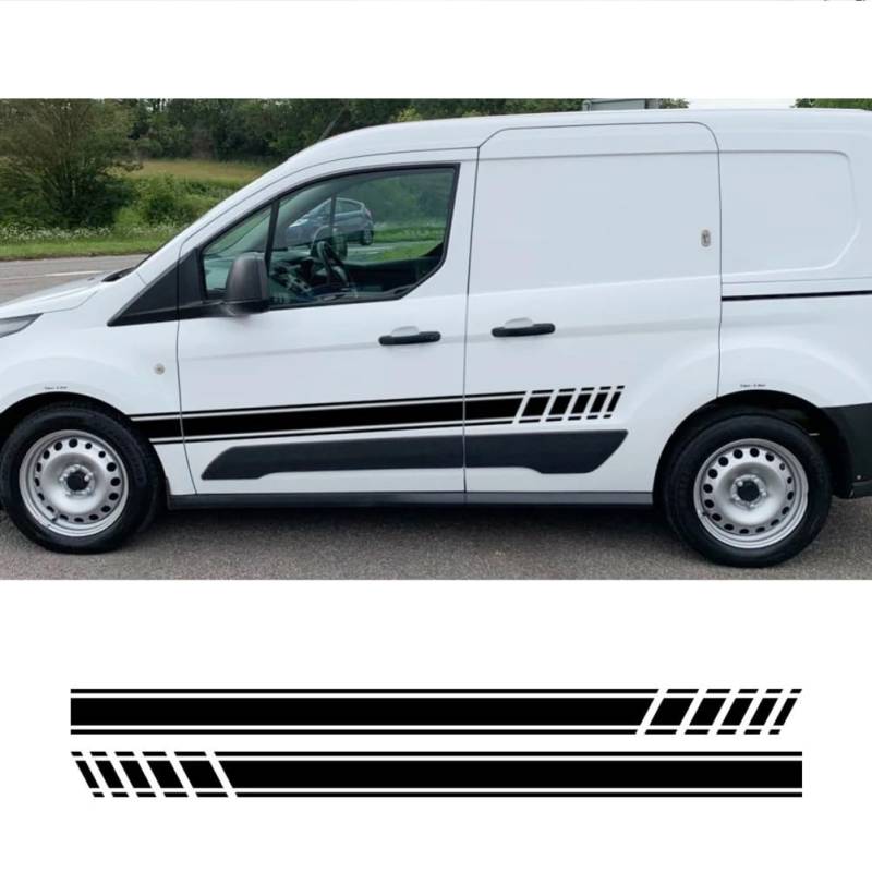 2-teilige Seitenaufkleber für Autotüren, für Ford Transit Connect Camper Van Line Graphics Styling Vinyl Dekor Aufkleber Auto-Tuning-Zubehör von YORUVA