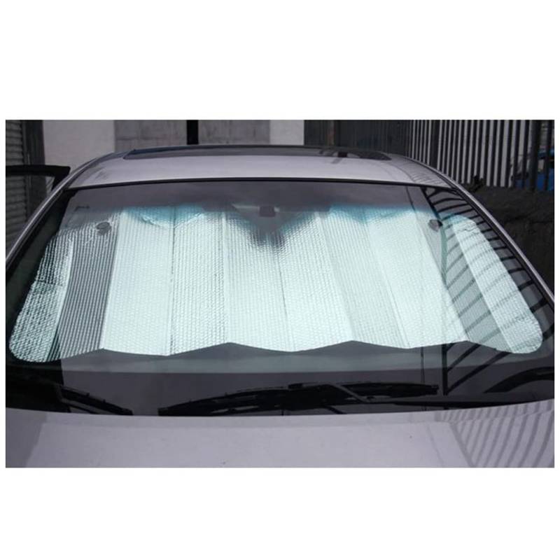 Universal Silber Auto Windschutzscheibe Windschutzscheibe Sonnenschutz Wärmereflektierende Windschutzscheibe Visier Frontscheibe UV-Block Auto Windschutzscheibenabdeckung Sonnenschutz 140x70cm von YOUCAI