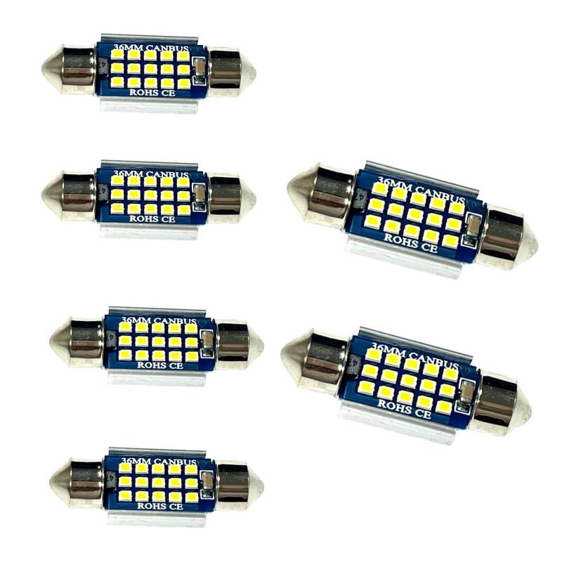 YOUNLEN 6 Pcs Soffitte 36MM 330 Lumen 15MSD Plug and Play, Auto-Innenbeleuchtung, Auto-Innenbeleuchtung Streifen（Weiß） von YOUNLEN