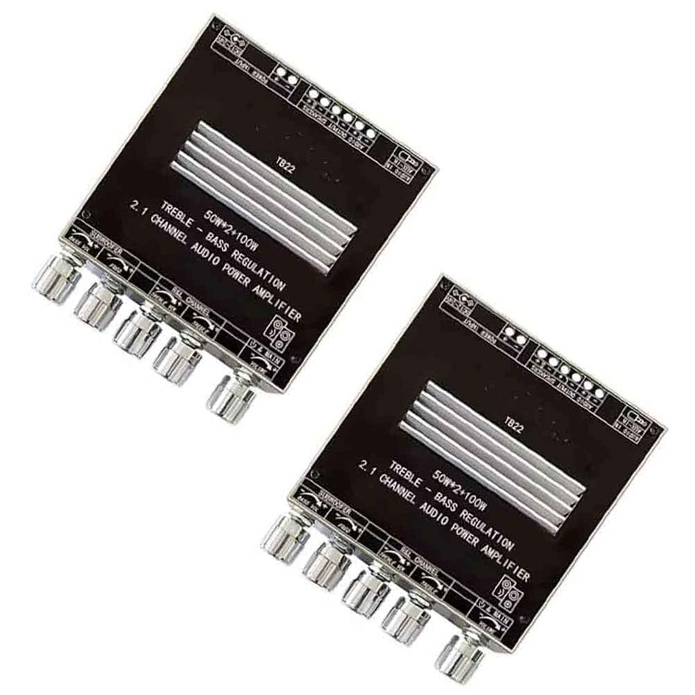 2Pcs ZK-TB22 DC 9-24V TWS 50W*2+100W Amplifier Board with Treble and Bass Control BT+AUX Inputs 2.1 Channel Subwoofer Stereo AMP Board for DIY Speakers von YOURRYONG DE