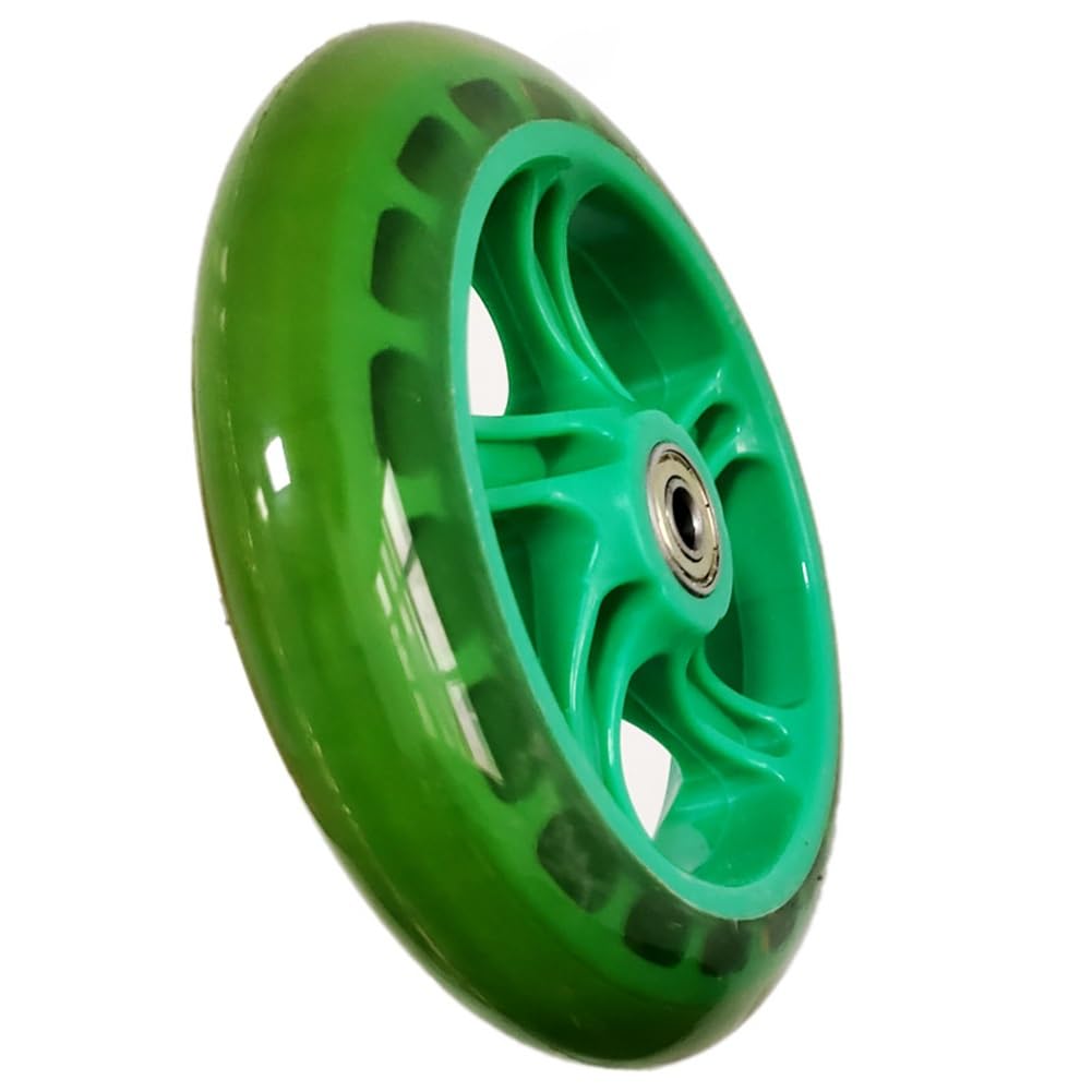 YOUUPOC Stunt Scooter Rollen,Scooter Ersatzräder 6-Zoll-Scooter-Rad, Scooter-Universalräder mit Lager, 145 mm, 6-Zoll-Rad, Vorderräder, rutschfest, Push/Kick/Stunt (Color : Green transparent) von YOUUPOC