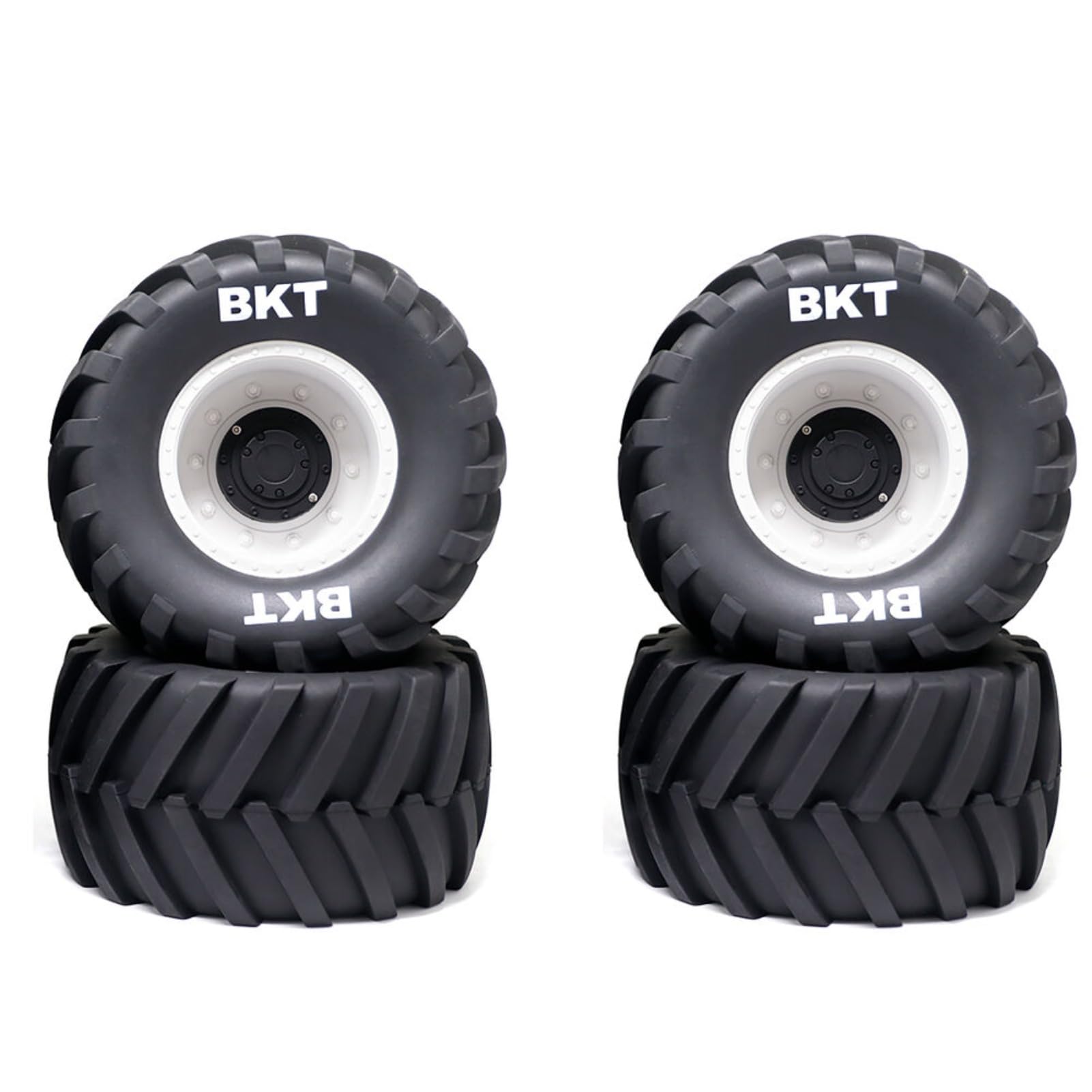 Monstertruck-Reifen und Räder, 173 mm, Sechskant-Naben-Reifen für 1/8 LOSI USA-1 RC Bigfoot Monster Truck, Weiß, 4 Stück von YOUUZ