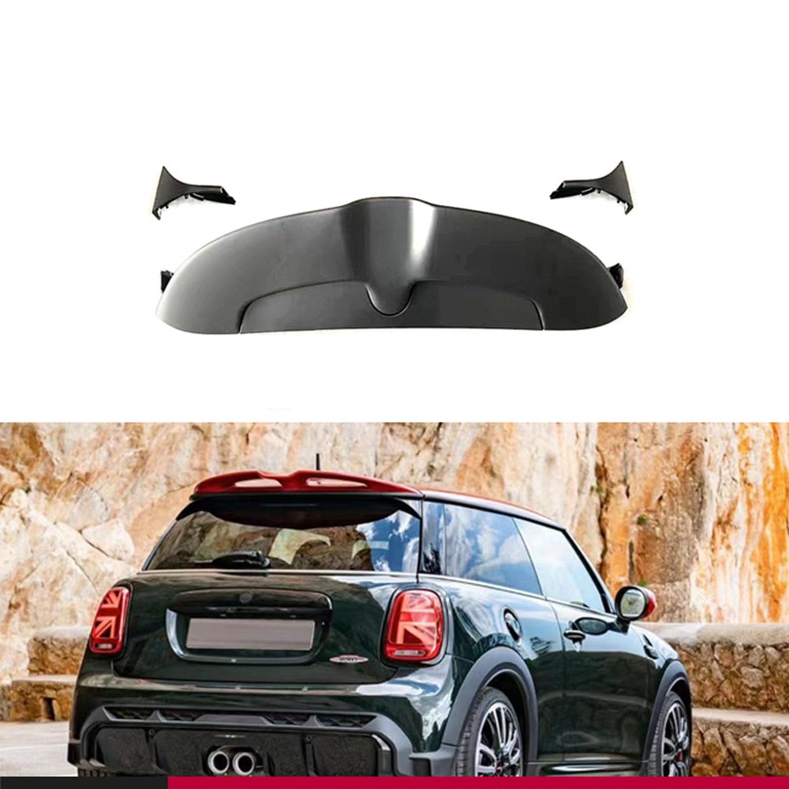 Kompatibel für BMW Mini F55 F56 JCW Style 2014-2021, Auto-Hebedach-Kofferraum-Spoiler Flügel-Luftabweiser-Tuning-Außen Zubehör, F56 Matte Black von YPFYBHD