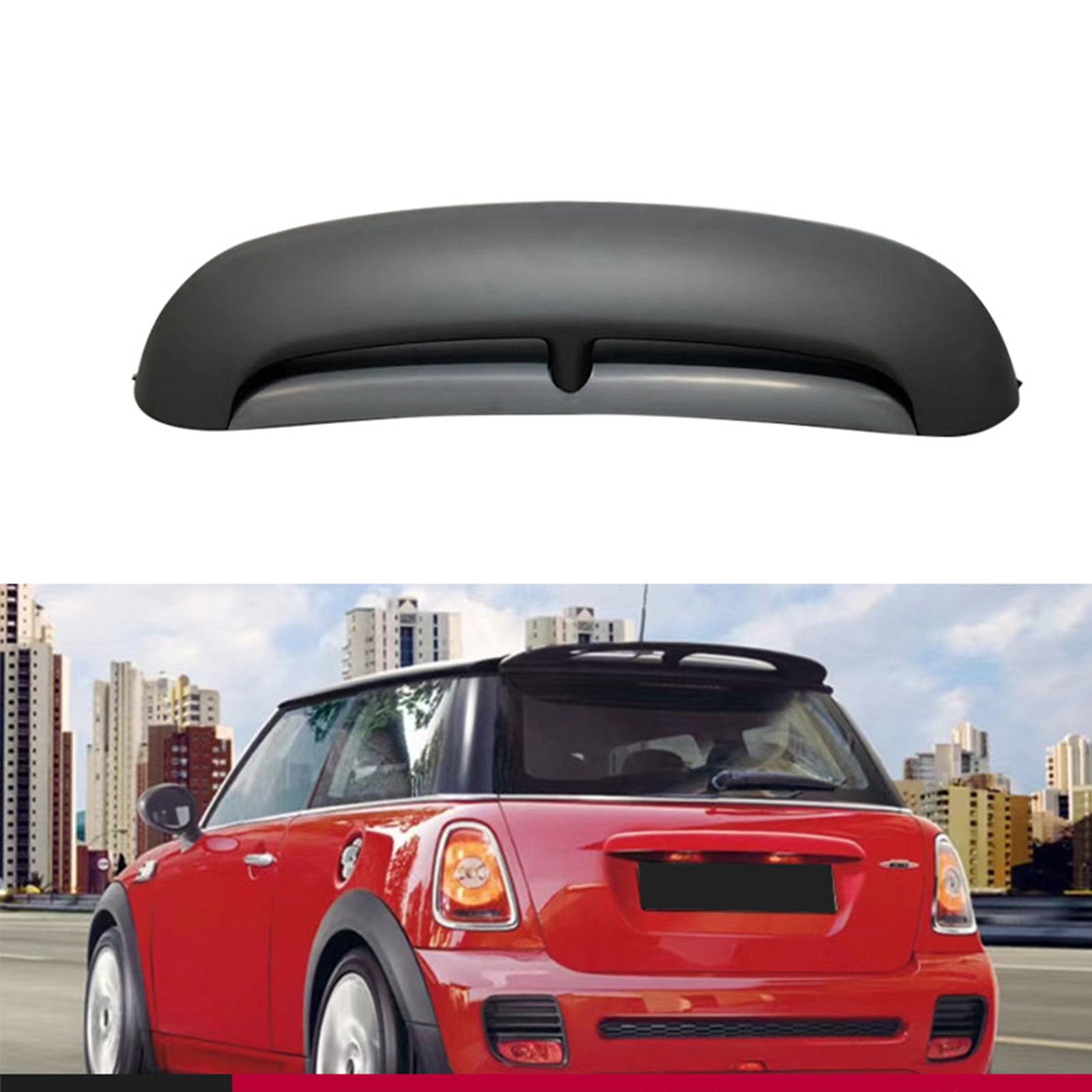 Kompatibel für BMW Mini R56 JCW Top Wing 2007-2013, Auto-Hebedach-Kofferraum-Spoiler Flügel-Luftabweiser-Tuning-Außen Zubehör,A Glossy Black von YPFYBHD