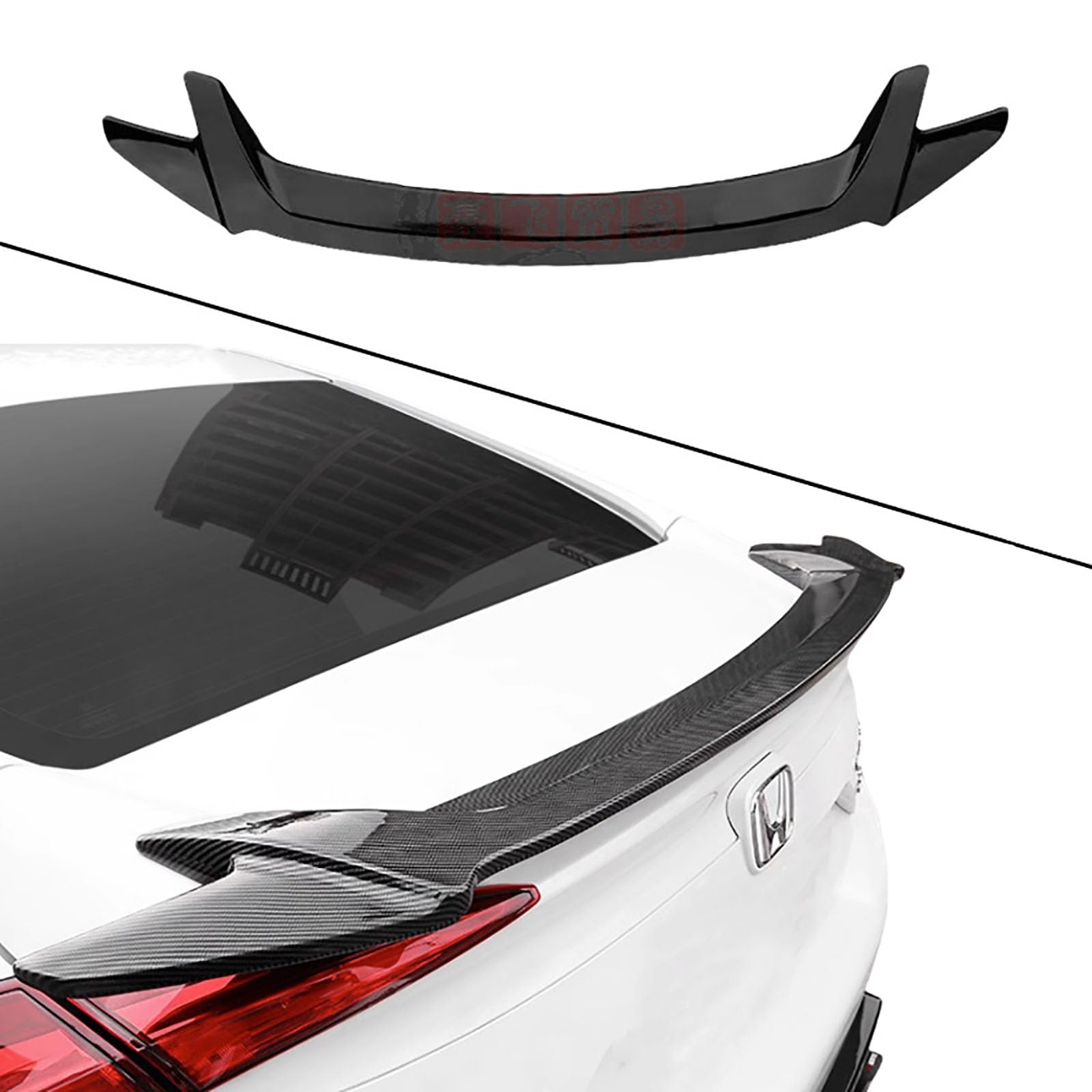 Kompatibel für Honda Civic 10th 2016-2021, Auto-Hebedach-Kofferraum-Spoiler Flügel-Luftabweiser-Tuning-Außen Zubehör,Glossy Black von YPFYBHD