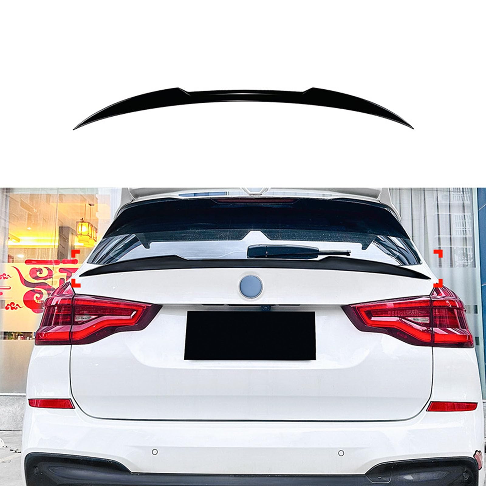 Kompatibel für BMW X3 G01 2018+, Auto Heckflügel Kofferraumspoiler Kofferraum Flügel Lippe Spoiler Bodykits Zubehör,A Gloss Black von YPGHBHD