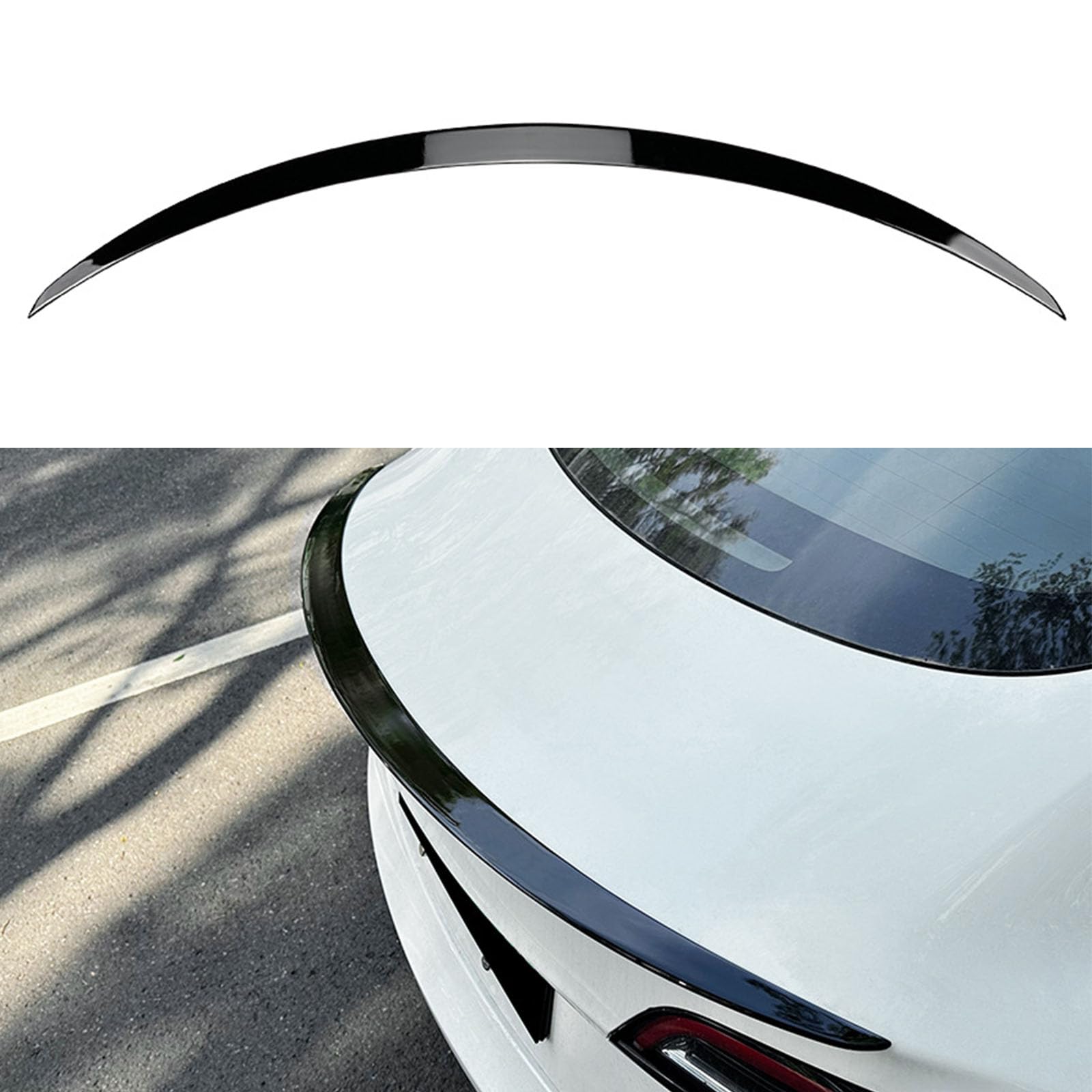 Kompatibel für Tesla Model 3 Performance, Auto Heckflügel Kofferraumspoiler Kofferraum Flügel Lippe Spoiler Bodykits Zubehör,A Gloss Black von YPGHBHD