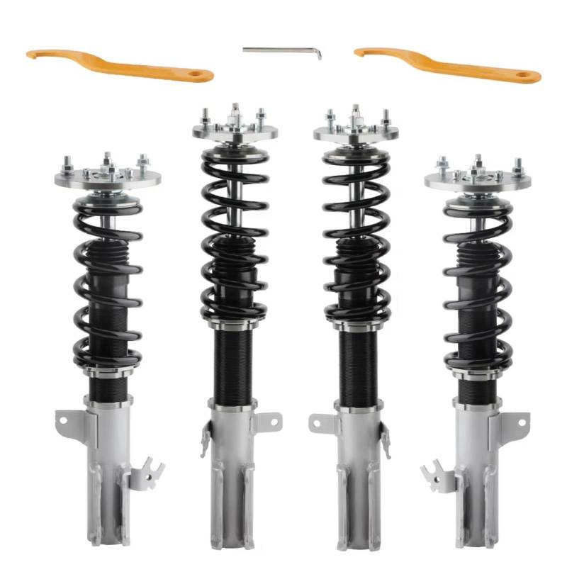 Gewindefahrwerk Verstellbar Set Kompatibel Mit Lexus Für ES300 1992–2001, 24 Klicks, Dämpfer, Verstellbare Gewindefahrwerke, Federung, Verstellbare Federbeine, Stoßdämpfer, Autozubehör(Silver) von YPLVWSOYQ