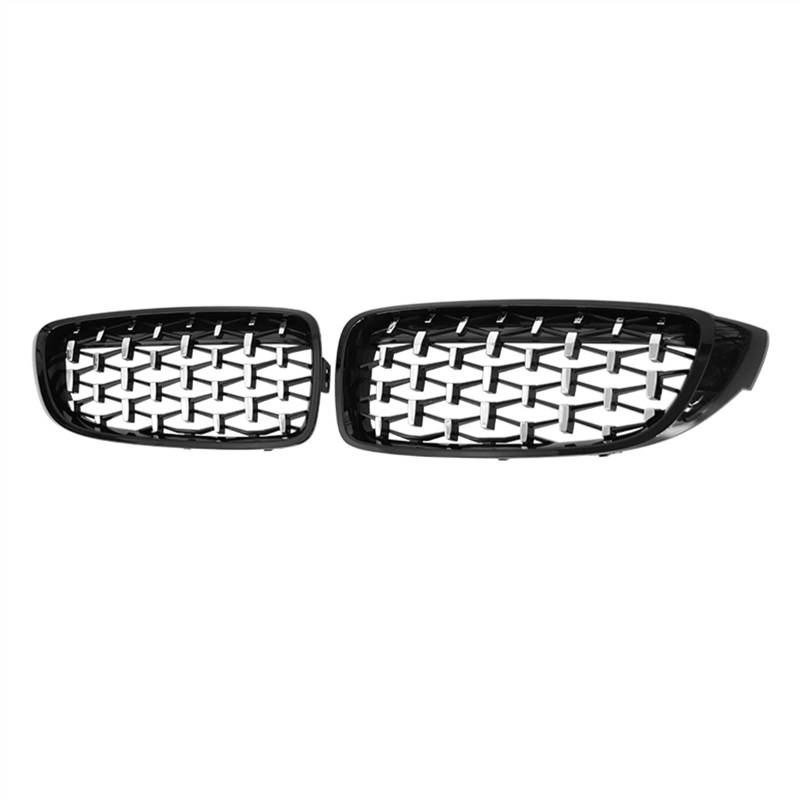 Nieren Kühlergrille Kompatibel Mit 4er Für F32 F33 2014 2015 2016 2017 2018 2019 2020 Nierengitter Lufteinlass Grill Auto Frontgitter Stoßstange Motorhaube Obere Gitterabdeckung(Silver and Black) von YPLVWSOYQ