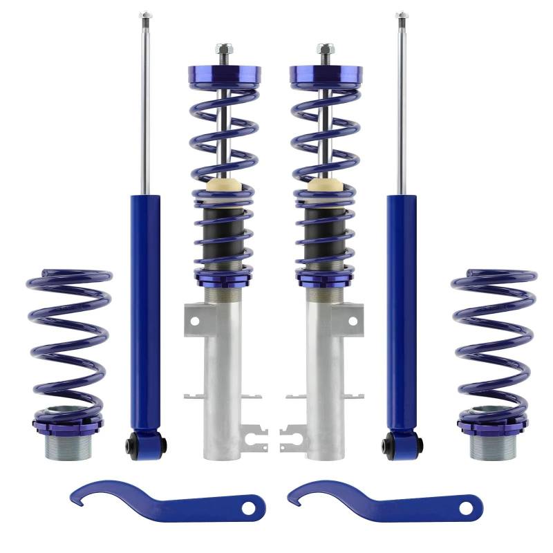 YPLVWSOYQ Gewindefahrwerk Verstellbar Set Kompatibel Mit FIAT Für Punto 2012 2013 2014 2015 2016 2017 2018 Gewindefahrwerk Federung Stoßdämpfer Gewindefahrwerk Federbeine Stoßdämpfer Autoteile(Blue) von YPLVWSOYQ