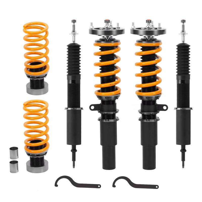 YPLVWSOYQ Gewindefahrwerk Verstellbar Set Kompatibel Mit Für 316i 318i 320i 323i 325i 328i 330i 335i 316d 320d 325d 330d 335d E91 2004-2012 Gewindefahrwerk Fahrwerkssatz Autoteile(Yellow) von YPLVWSOYQ