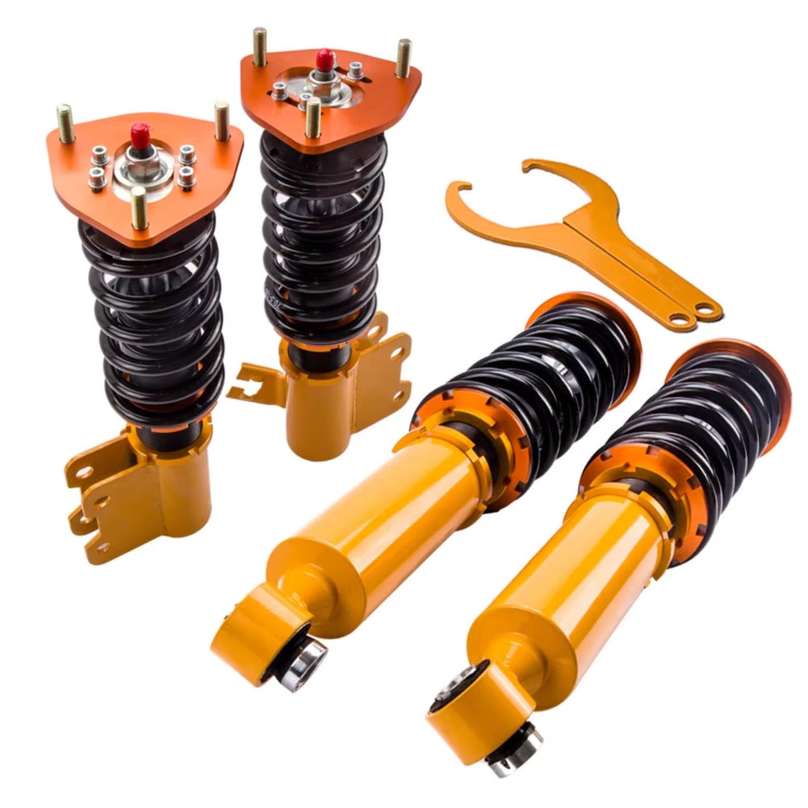 YPLVWSOYQ Gewindefahrwerk Verstellbar Set Kompatibel Mit Nissan Für S13 Für Silvia 180sx Sileighty 200sx 240SX Auto Teile Gewindefahrwerk Suspension Stoßdämpfer Strut ADJ. Dämpfer(Yellow) von YPLVWSOYQ