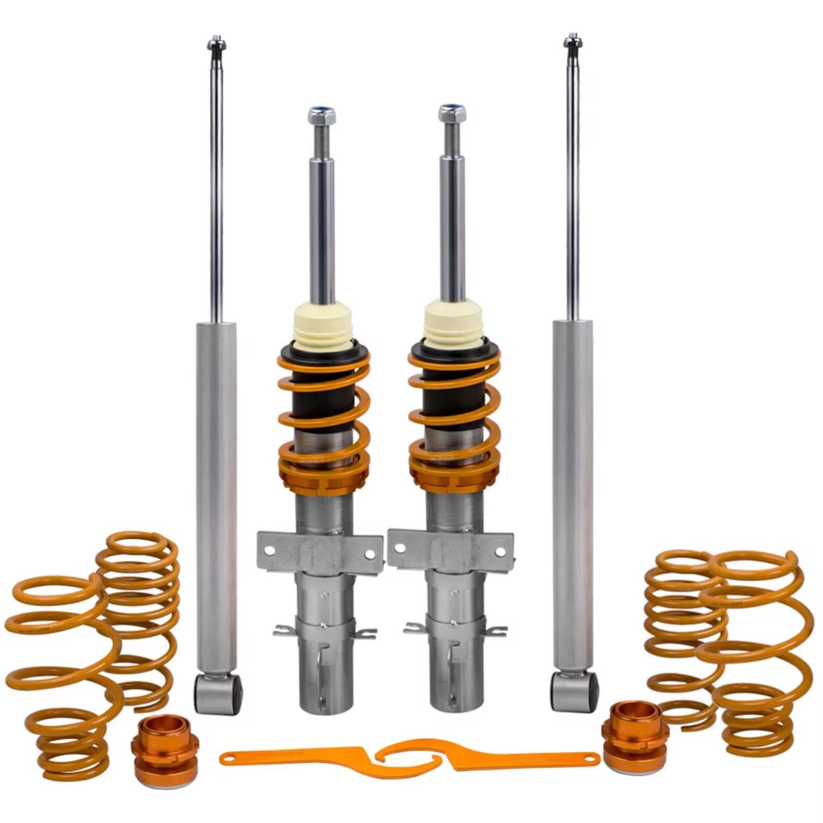 YPLVWSOYQ Gewindefahrwerk Verstellbar Set Kompatibel Mit Skoda Für Fabia MK1 6Y2 1999–2008, Gewindefahrwerk, Federbeine, Stoßdämpfer, Gewindefahrwerk, Stoßdämpfer, Federbein, Auto-Zubehör von YPLVWSOYQ