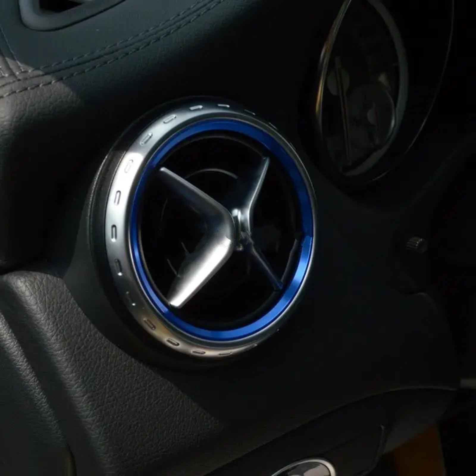 YPLVWSOYQ Kompatibel Mit Benz Für GLA Für CLA Auto-Klimaanlage, Dekorative Abdeckung, Auto-Klimaanlage, Steckdose, Dekoration, Zierring, Abdeckung, Aufkleber Klimaanlage Outlet Trim(Blue) von YPLVWSOYQ