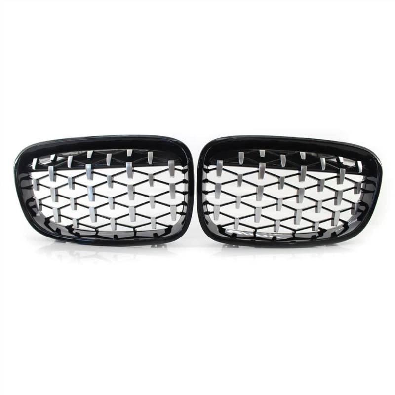 YPLVWSOYQ Nieren Kühlergrille Kompatibel Mit 1er Für F20 F21 2010 2011 2012 2013 2014 Nierengitter Lufteinlass Grill Auto Frontgitter Stoßstange Haube Obere Gitterabdeckung(Black and Silver) von YPLVWSOYQ