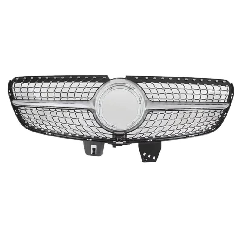 YPLVWSOYQ Nieren Kühlergrille Kompatibel Mit Benz Für W447 V250 V260 V-Klasse 2021 2022 2023 Auto GTR Style Diamonds Style Stoßstangengrill Vorne Renngitter Frontgrill(Silver,Diamond) von YPLVWSOYQ