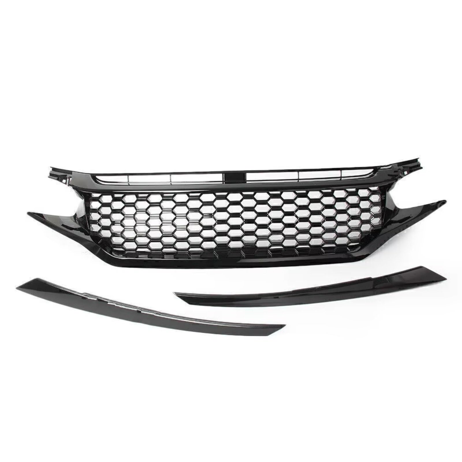 YPLVWSOYQ Nieren Kühlergrille Kompatibel Mit Civic 2016 2017 2018 Auto-Grill Im Wabenstil, Glänzend Schwarz, Frontstoßstangengrill, Netzgitter, Frontstoßstangenhaube, Kühlergrill von YPLVWSOYQ