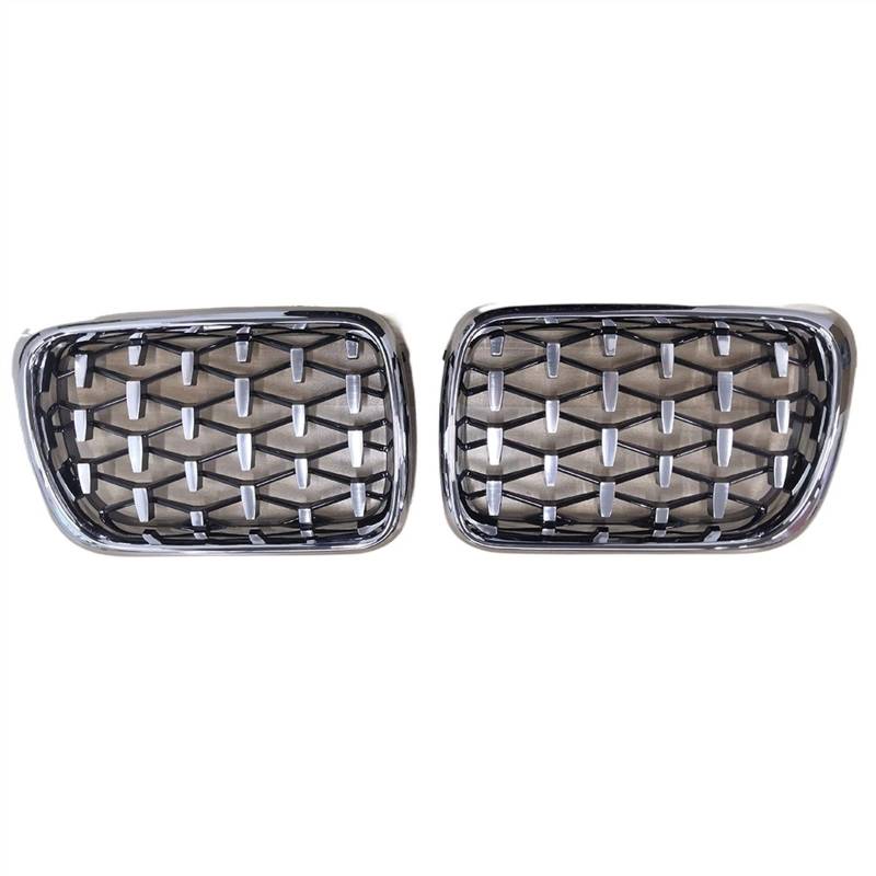 YPLVWSOYQ Nieren Kühlergrille Kompatibel Mit E36 318I 323I 328I M3 1997 1998 1999 Grillwagen Vorne Niere Grill Stoßstange Haube Obere Grillabdeckung(All Silver) von YPLVWSOYQ