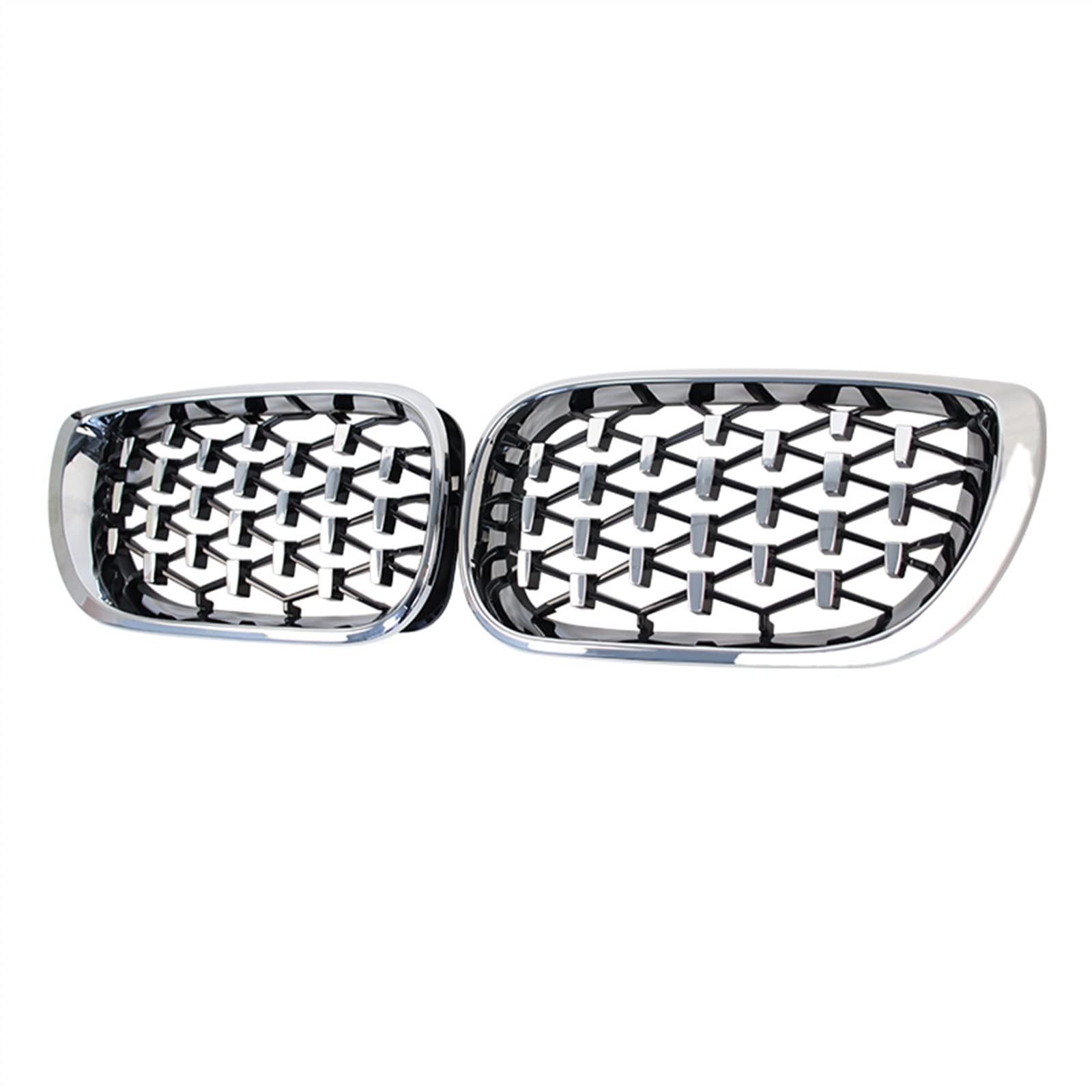 YPLVWSOYQ Nieren Kühlergrille Kompatibel Mit E46 318i 320i 325i 2002 2003 2004 2005 Auto Frontstoßstange Haube Nierengrill Doppellamellengitter Lufteinlass Grilla(All Silver) von YPLVWSOYQ