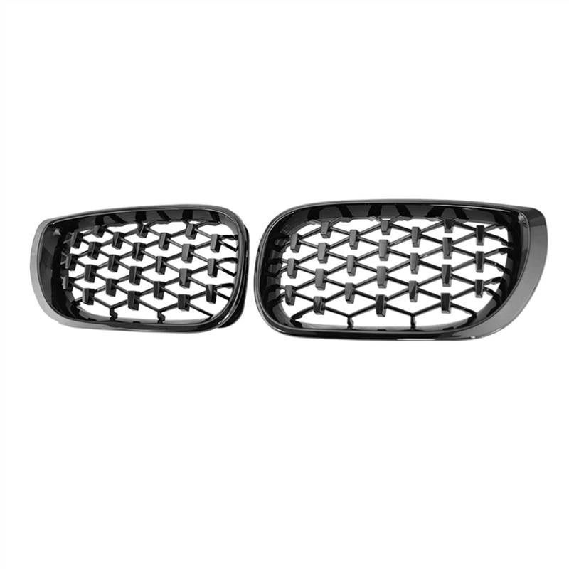 YPLVWSOYQ Nieren Kühlergrille Kompatibel Mit E46 318i 320i 325i 2002 2003 2004 2005 Auto Frontstoßstange Haube Nierengrill Doppellamellengitter Lufteinlass Grilla(Gloss Black) von YPLVWSOYQ