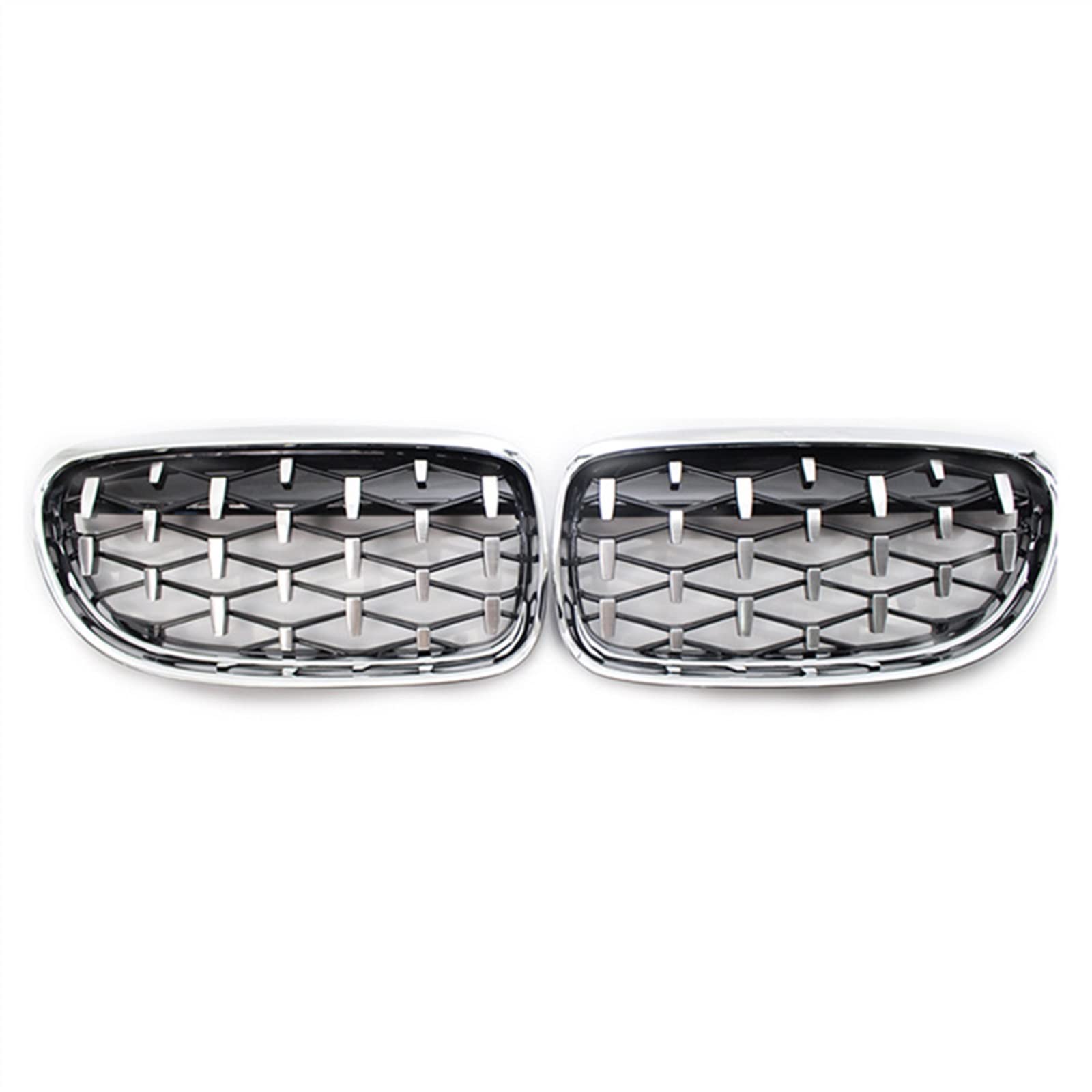 YPLVWSOYQ Nieren Kühlergrille Kompatibel Mit E90 E91 2009 2010 2011 2012 Auto Snap-on Front Nierengitter Stoßstange Haube Obere Grillabdeckung(Full Silver) von YPLVWSOYQ