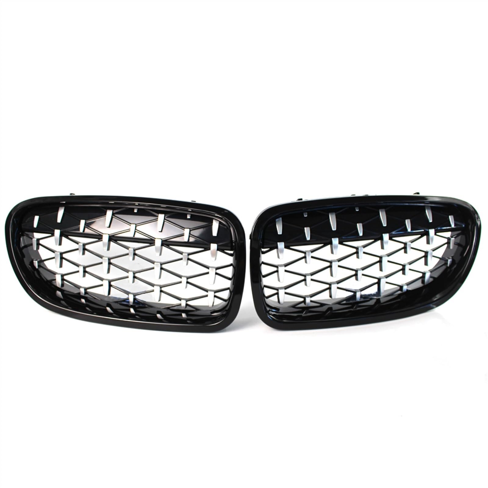 YPLVWSOYQ Nieren Kühlergrille Kompatibel Mit F10 F18 520i 525i 2010 2011 2012 2013 2014 2015 2016 Auto-Frontgrills Lufteinlassgrill Nierengrill Stoßfängerhaubengrill(Black and Silver) von YPLVWSOYQ